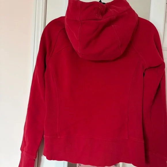 lululemon athletica full zip Scuba Vibrant Red Zip-Up Fleece Hoodie - Picture 8 of 14